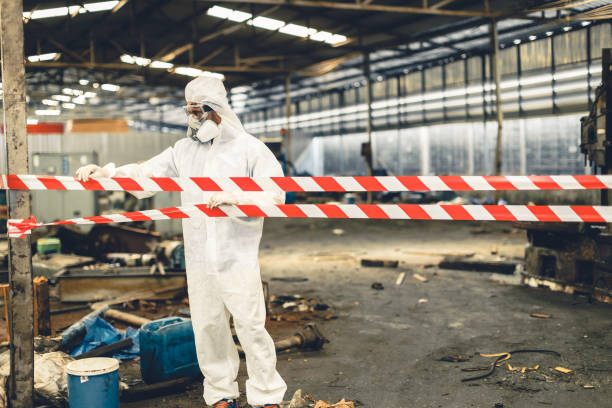 Professional Biohazard Cleanup technician working in Fork, MD